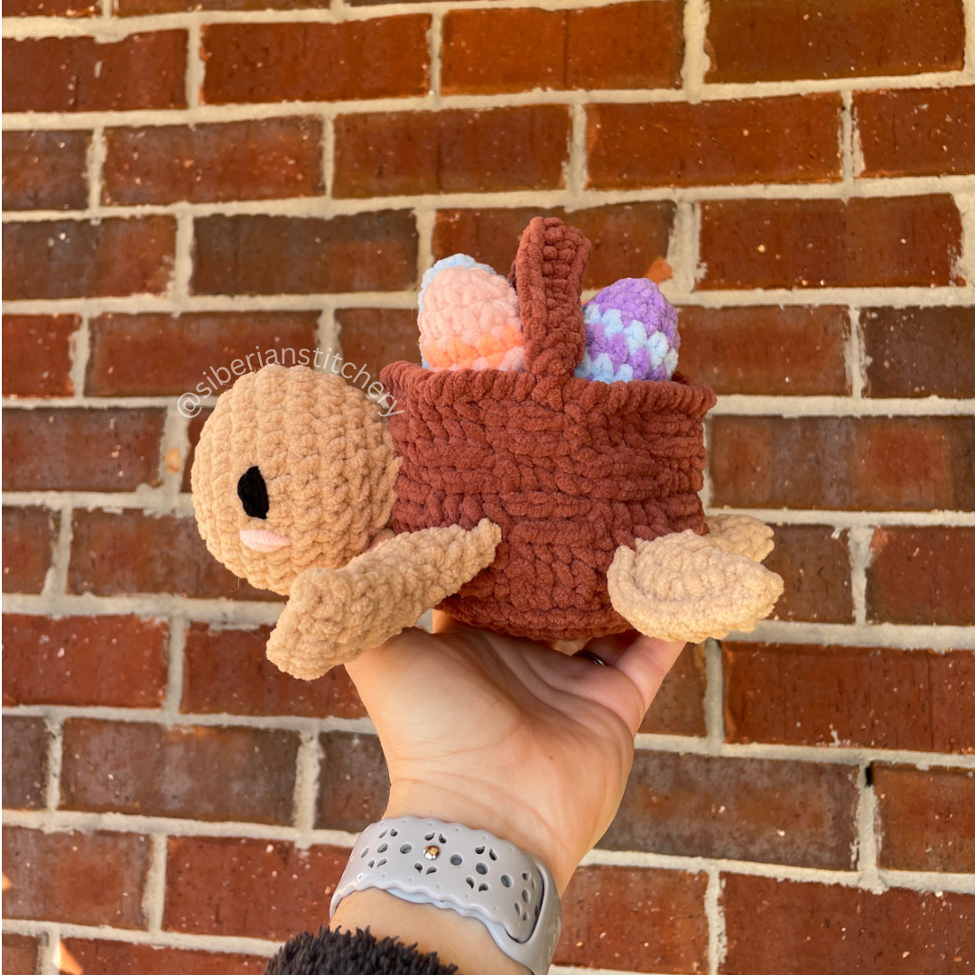 Turtle basket crochet pattern, Baskin the turtle, digital crochet pattern — photo 2
