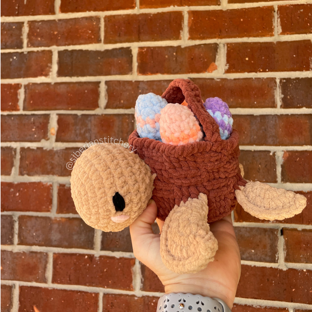 Turtle basket crochet pattern, Baskin the turtle, digital crochet pattern — photo 3
