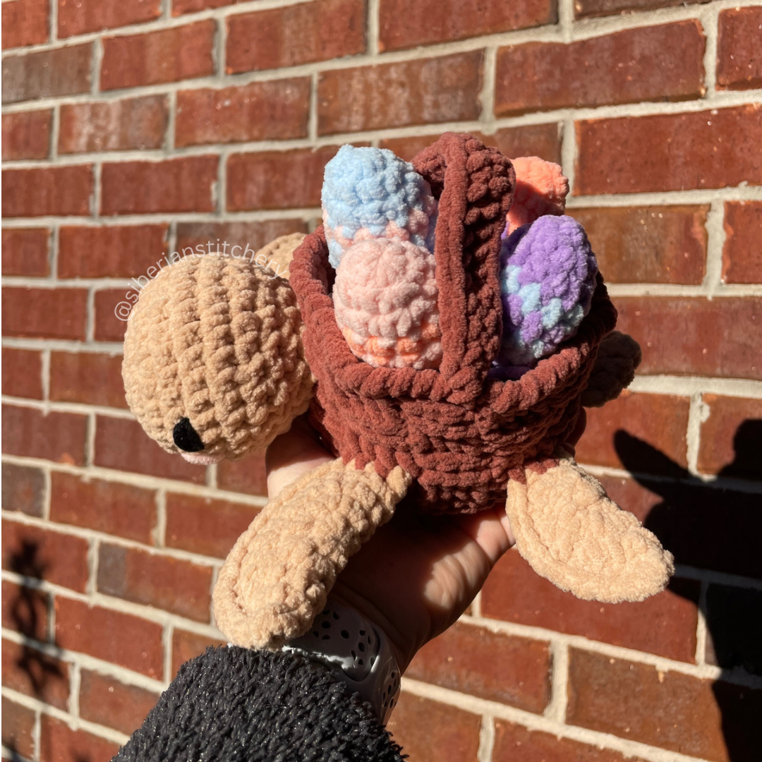 Turtle basket crochet pattern, Baskin the turtle, digital crochet pattern — photo 4